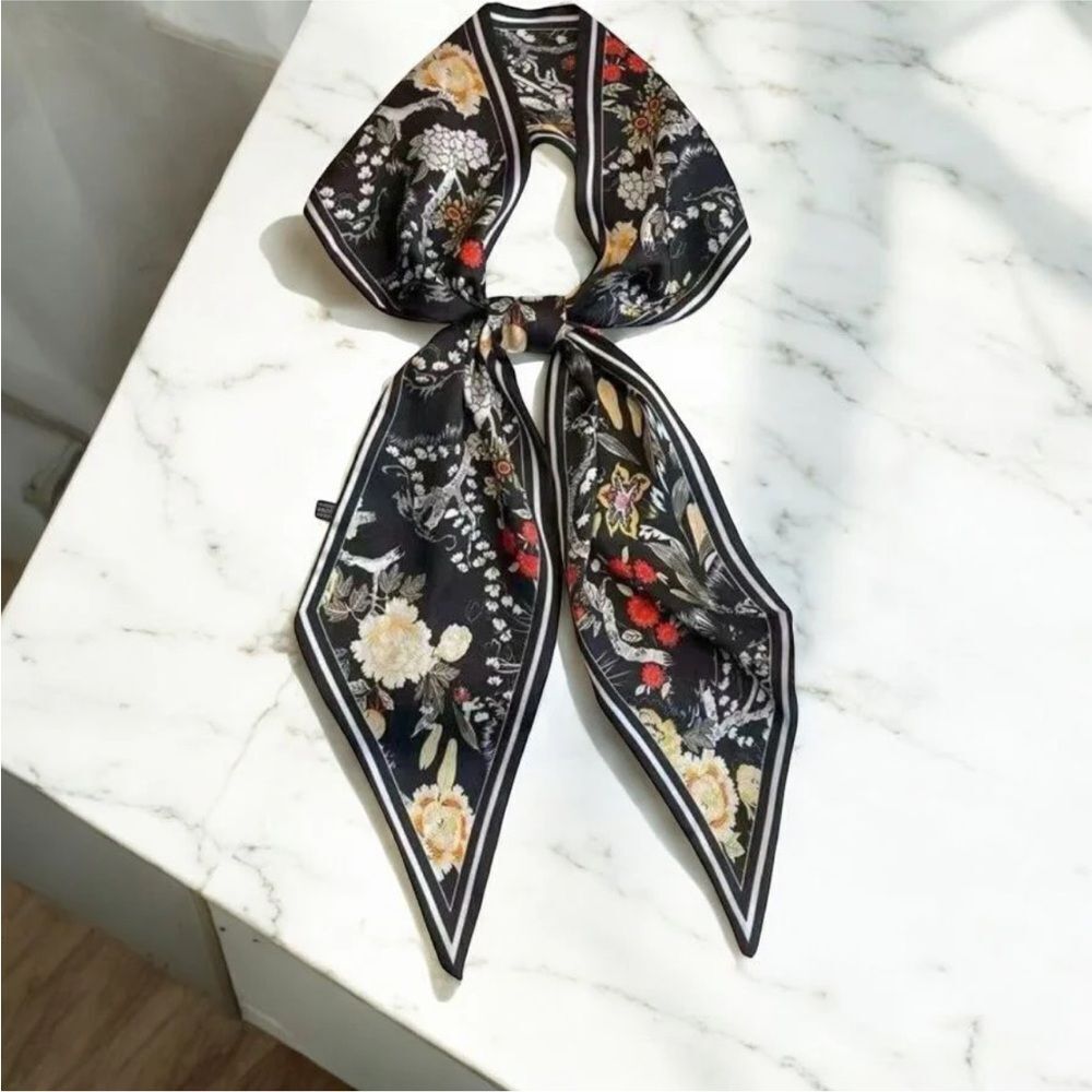 Floral Black Scarf P79